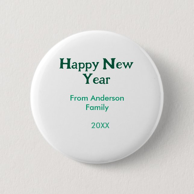 Happy new year green add family name year simple  knapp (Framsida)