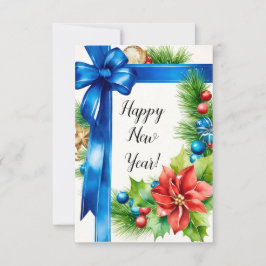 Happy New Year Greeting Card Tack Kort