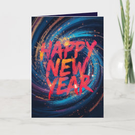 Happy new year holiday elegant Flat Card Kort