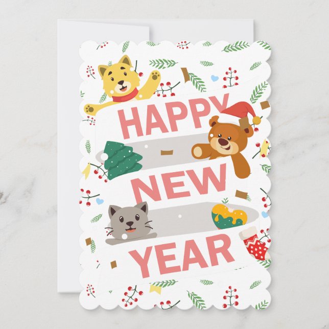  Happy new year Inbjudningar (Framsida)