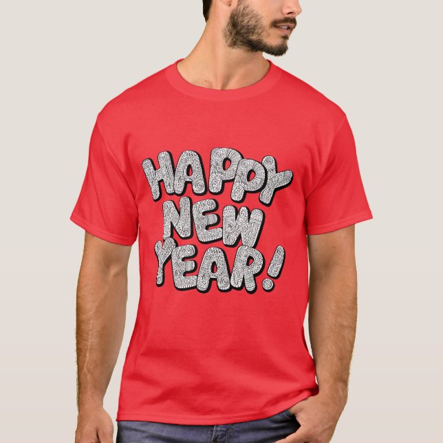 Happy New Year Man's T Shirt (Framsida)