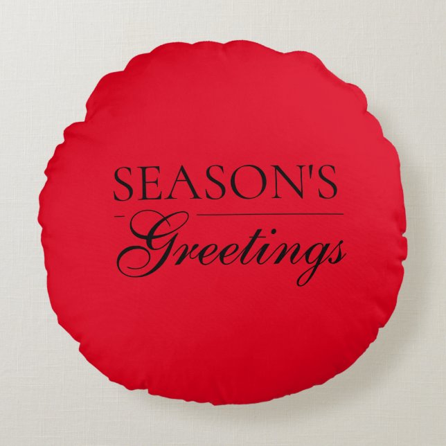 Happy New Year Merry Christmas Holiday Season HoHo Rund Kudde (Framsidan)