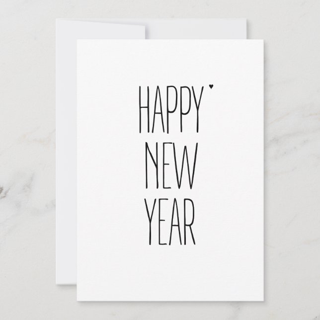 Happy New Year - minimalistic typography card Julkort (Framsida)