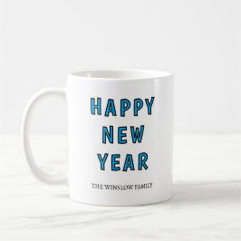 Happy New Year Mug Personalized Family Name custom Kaffemugg