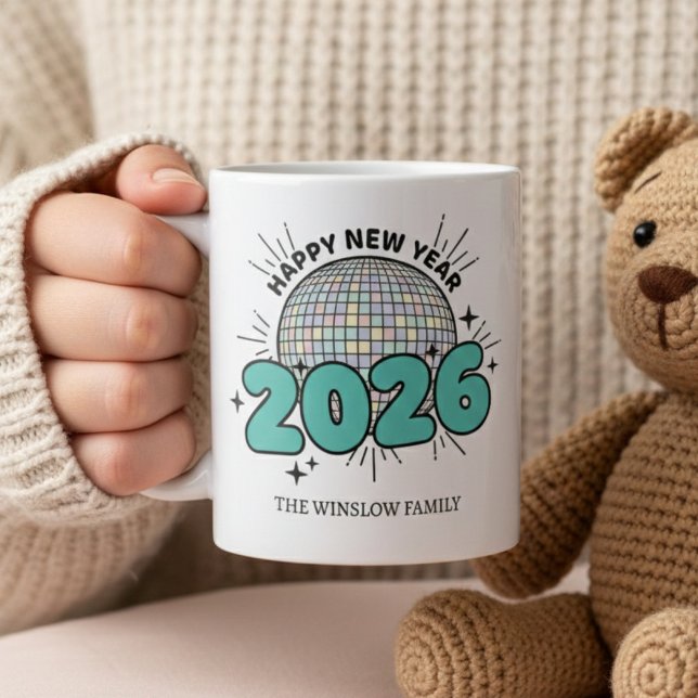 Happy New Year Mug Personalized Family Name custom Kaffemugg (Skapare uppladdad)