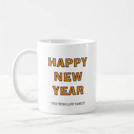 Happy New Year Mug Personalized Family Name custom Kaffemugg