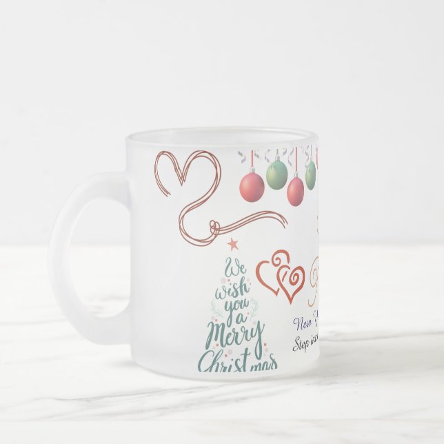 Happy New Year Mug – Premium Celebration design Frostad Glasmugg (Vänster)