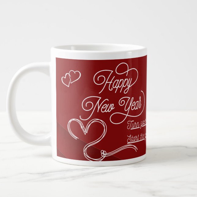 Happy New Year Mug – Premium Celebration Design Jumbo Mugg (Vänster)