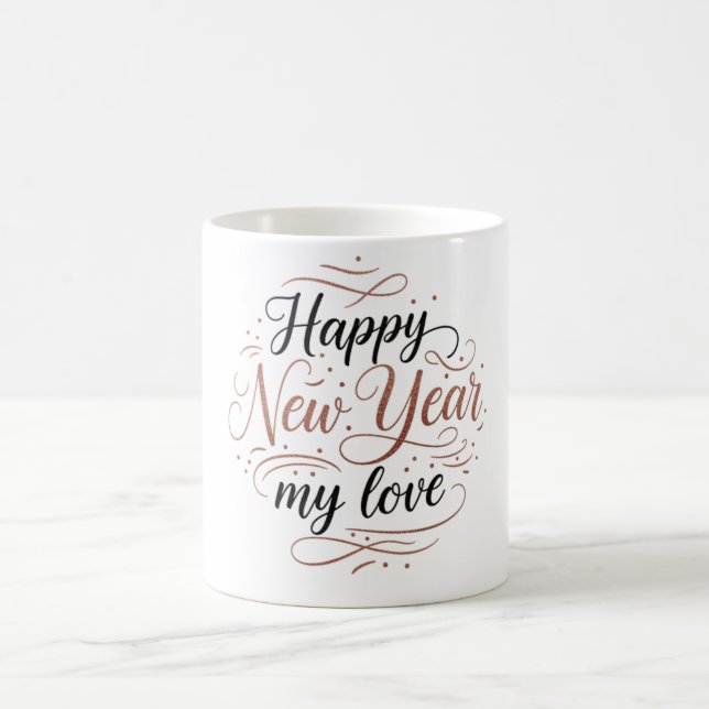 Happy New Year My Love Coffee Mug Kaffemugg (Center)
