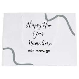 Happy new year name message gray simple holiday 