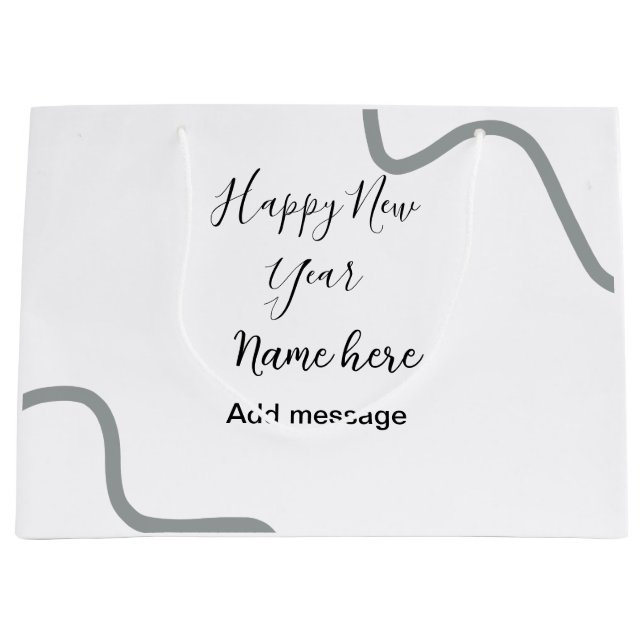Happy new year name message gray simple holiday  (Framsidan)