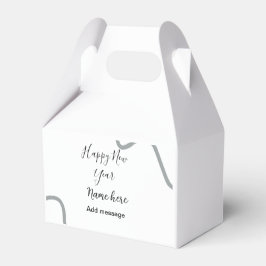 Happy new year name message gray simple holiday  presentaskar
