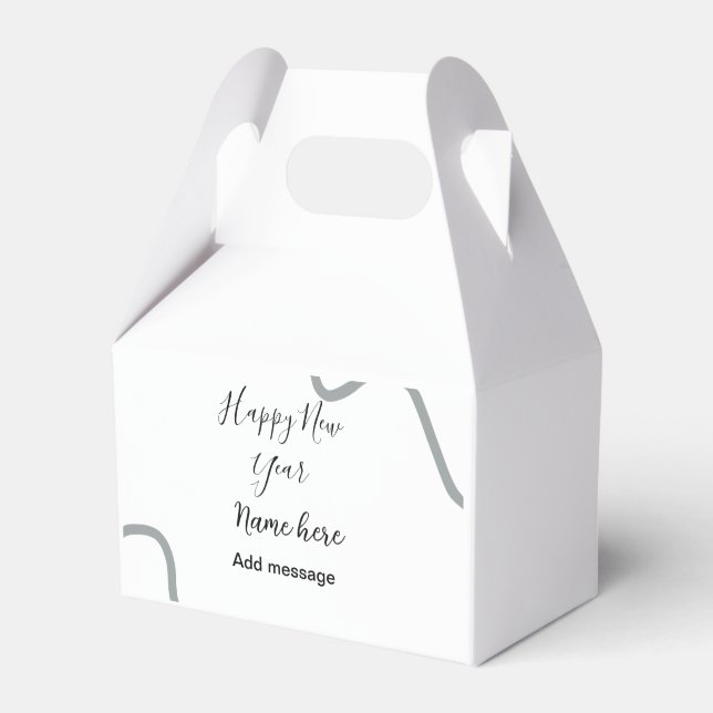 Happy new year name message gray simple holiday  presentaskar (Framsidan Sidan)