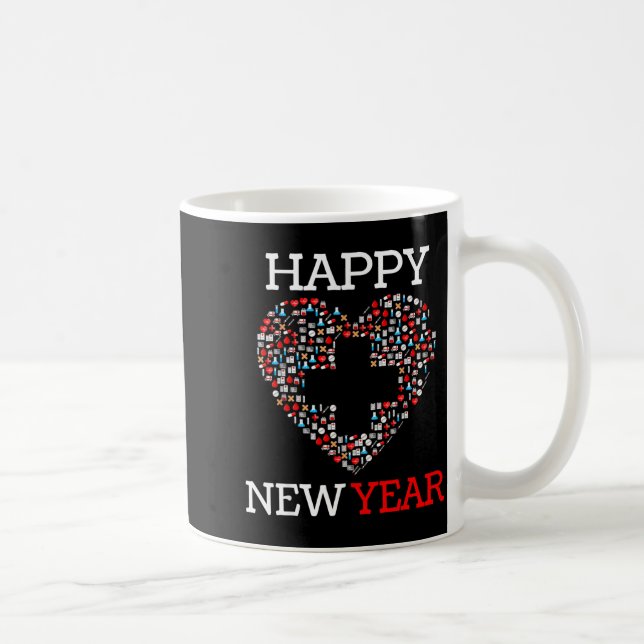 Happy New Year Nurse Heart 2023 Funny Nursing Prac Kaffemugg (Höger)