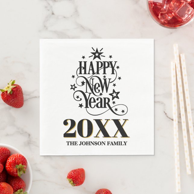 Happy New Year Pappersservett (Insitu)