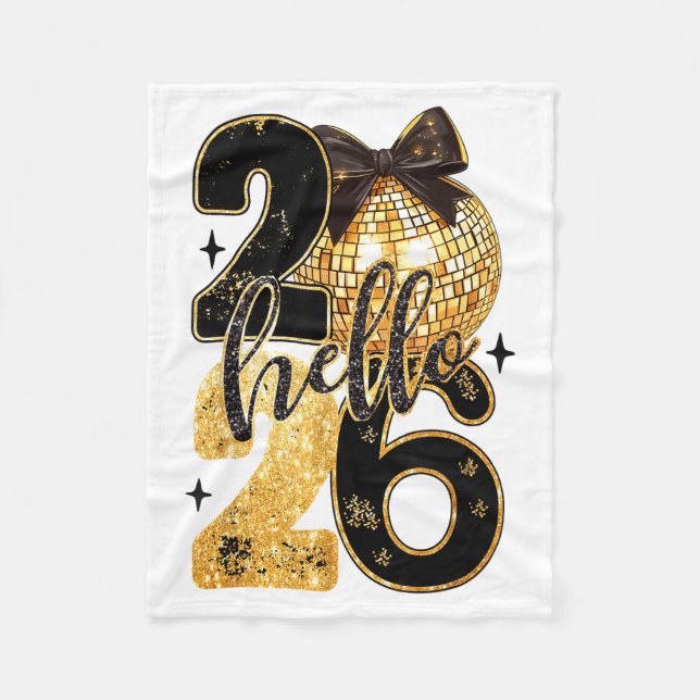 Happy New Year Party 2026 Ballon Family Matching M Fleecefilt (Framsidan)