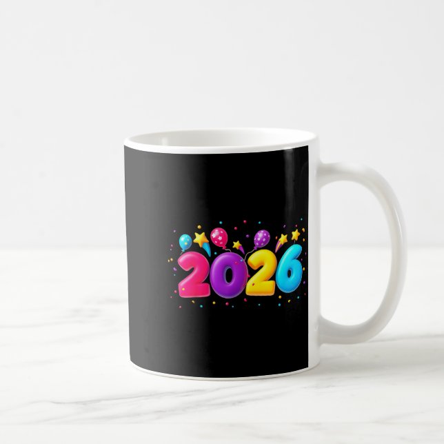 Happy New Year Party 2026 Ballon Family Matching M Kaffemugg (Höger)