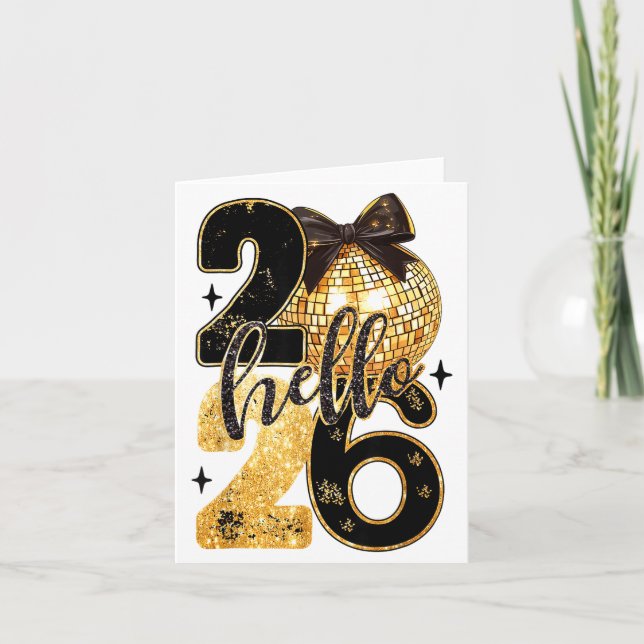 Happy New Year Party 2026 Ballon Family Matching M Kort (Framsida)