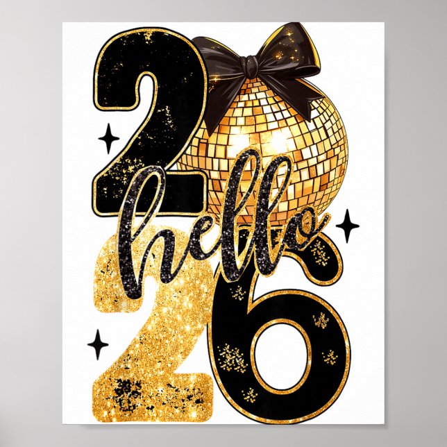 Happy New Year Party 2026 Ballon Family Matching M Poster (Framsidan)