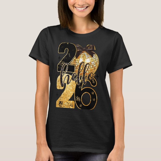 Happy New Year Party 2026 Ballon Family Matching M T Shirt (Framsida)
