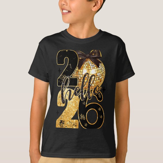 Happy New Year Party 2026 Ballon Family Matching M T Shirt (Framsida)