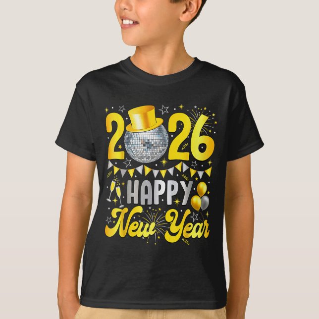 Happy New Year Party 2026 Balloon Family Matching  T Shirt (Framsida)