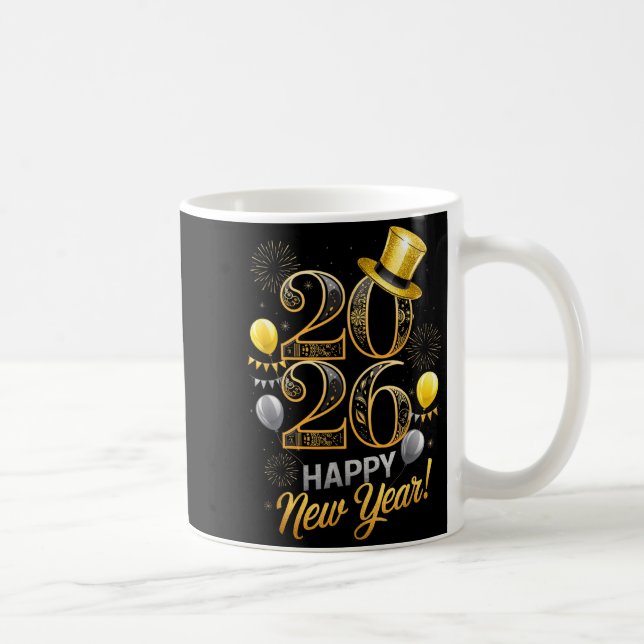 Happy New Year Party 2026 Family Matching Balloon  Kaffemugg (Höger)