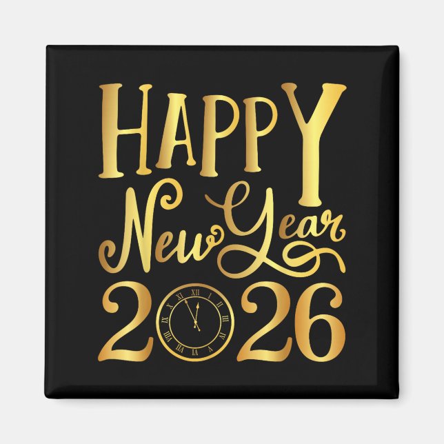 Happy New Year Party 2026 Family Matching  Magnet (Framsidan)