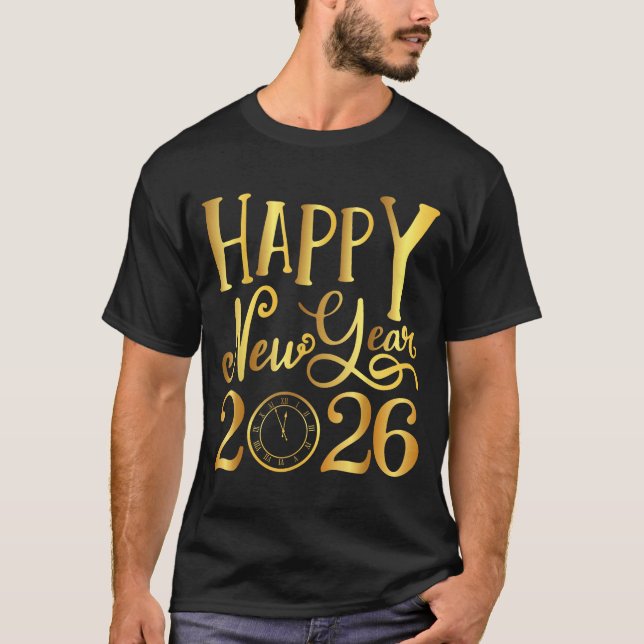 Happy New Year Party 2026 Family Matching  T Shirt (Framsida)