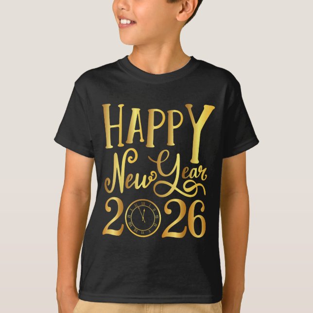 Happy New Year Party 2026 Family Matching  T Shirt (Framsida)