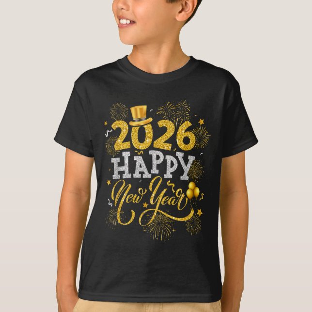 Happy New Year Party 2026 Fireworks Family Matchin T Shirt (Framsida)