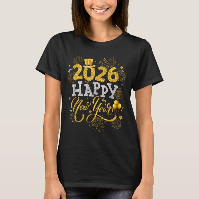 Happy New Year Party 2026 Fireworks Family Matchin T Shirt (Framsida)
