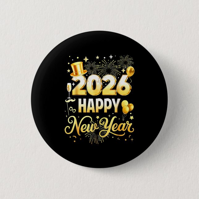 Happy New Year Party 2026 Funny Balloon Family Mat Knapp (Framsida)
