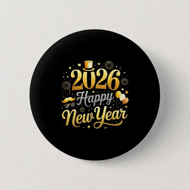 Happy New Year Party 2026 Funny Balloon Family Mat Knapp (Framsida)