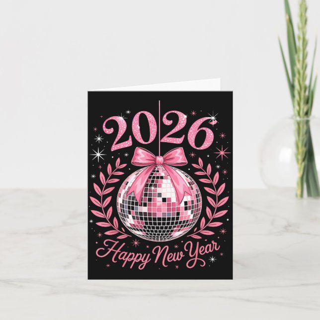 Happy New Year Party 2026 Funny Balloon Family Mat Kort (Framsida)