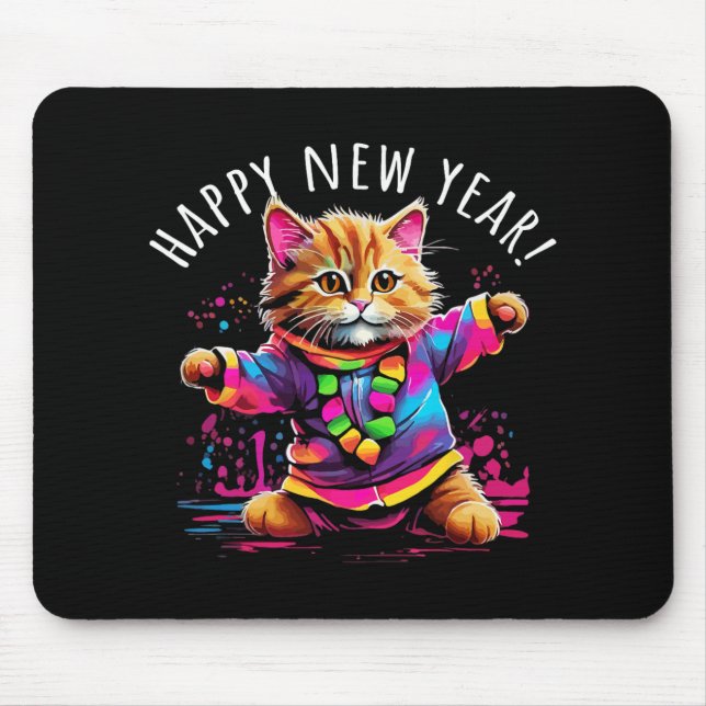 Happy New Year Party Dancing Cat Design  Musmatta (Framsidan)