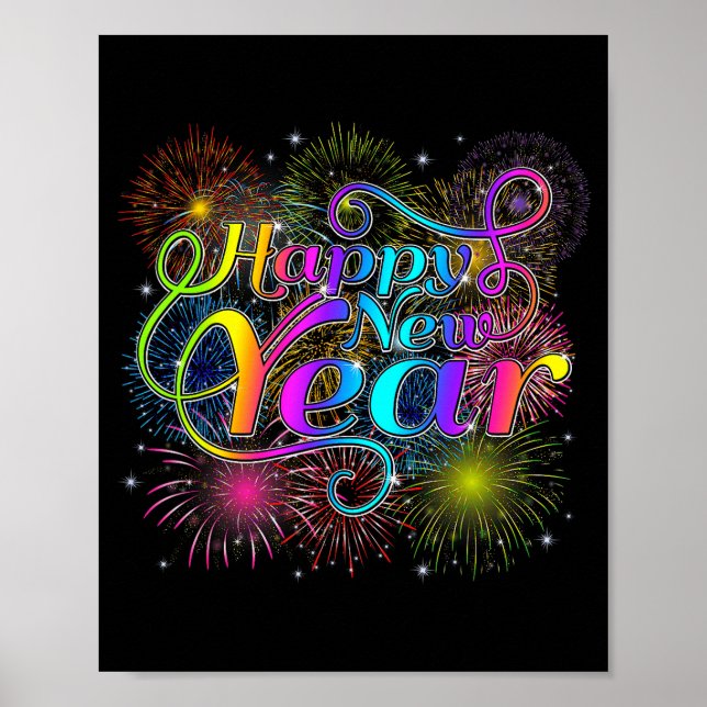 Happy New Year Party New Years Eve 2026 Fireworks  Poster (Framsidan)