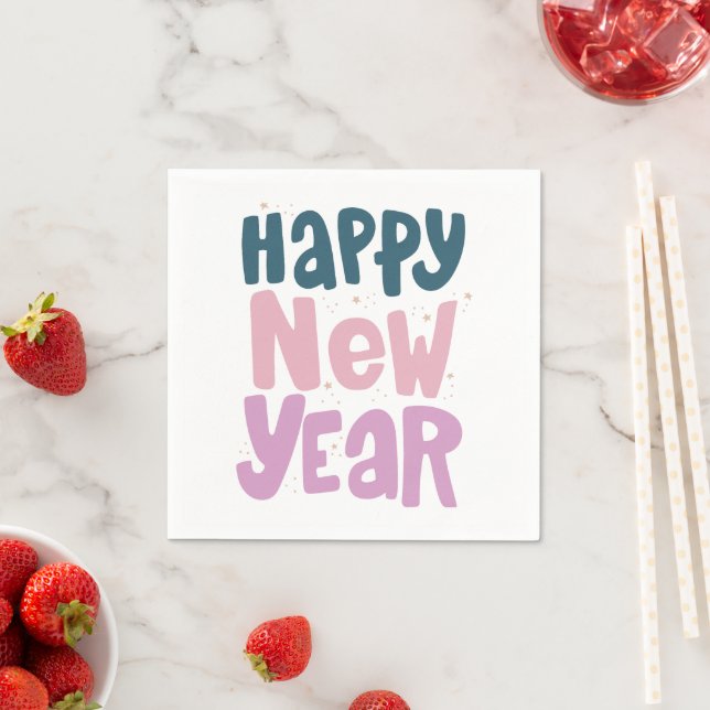 Happy New Year Party Sparkle Paper Napkin Pappersservett (Insitu)