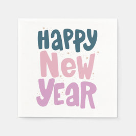 Happy New Year Party Sparkle Paper Napkin Pappersservett