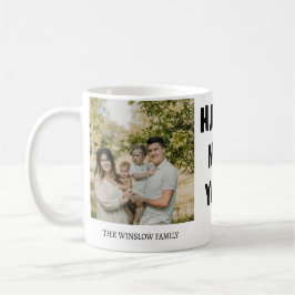 Happy New Year  Personalized Family Name Photo  Kaffemugg