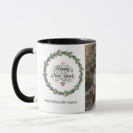 Happy New Year  Personalized Family Name Photo Mug Mugg