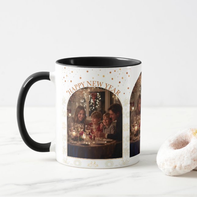 Happy New Year Photo Customizable everyday Mugg (Med munk)