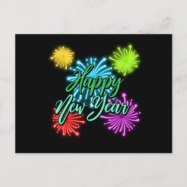 Happy New Year Postkarte Vykort (Framsida)