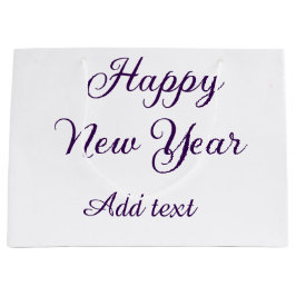 Happy new year purple calligraphy simple minimal 