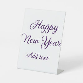 Happy new year purple calligraphy simple minimal 