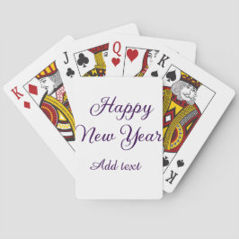 Happy new year purple calligraphy simple minimal casinokort