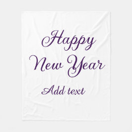 Happy new year purple calligraphy simple minimal fleecefilt
