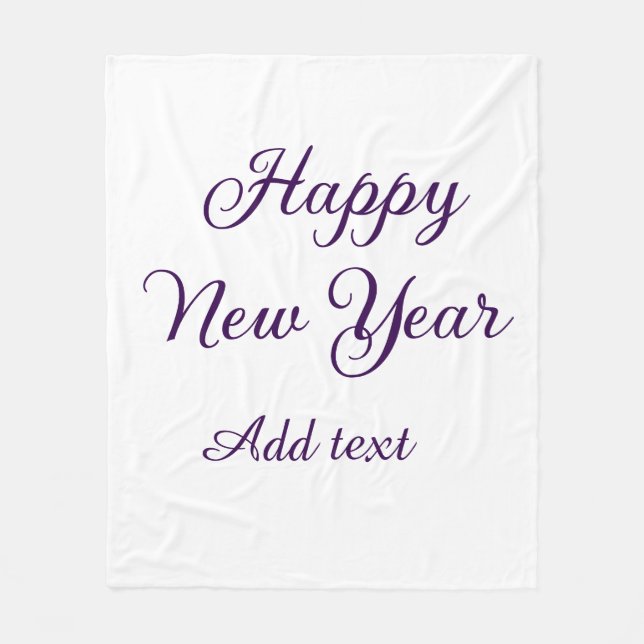 Happy new year purple calligraphy simple minimal  fleecefilt (Framsidan)