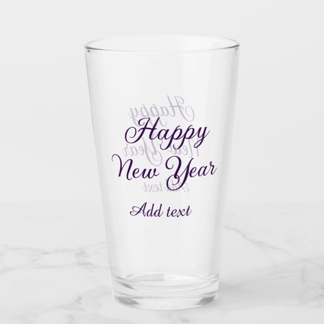 Happy new year purple calligraphy simple minimal  glaskopp (Framsida)