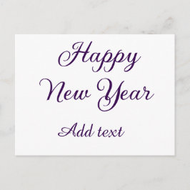 Happy new year purple calligraphy simple minimal helg vykort